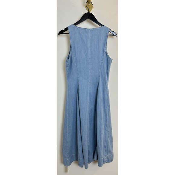 REFORMATION Sebastien Denim Midi Dress in Savannah Size US 8 - Picture 7 of 13